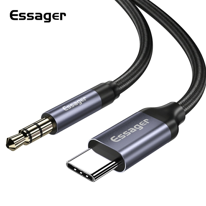 Earphone Splitter Jack - Essager Usb C için 3.5mm Aux