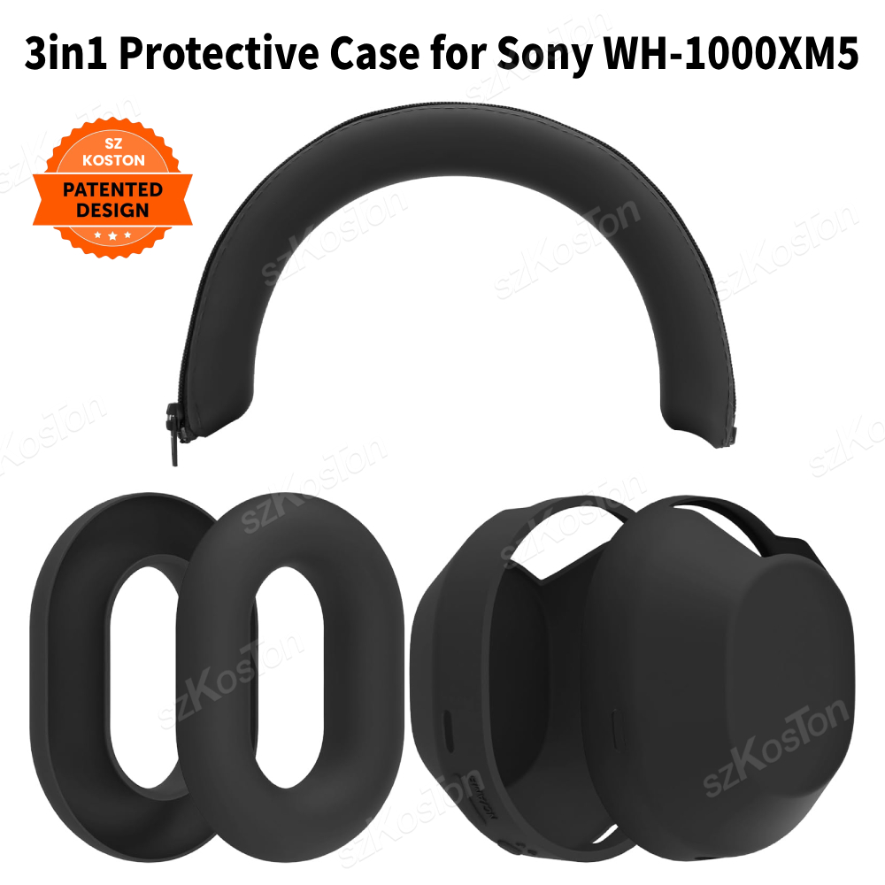 Sony Headphone Wh-1000Xm5 - 3'ü 1 arada Silikon Koruyucu Kılıf
