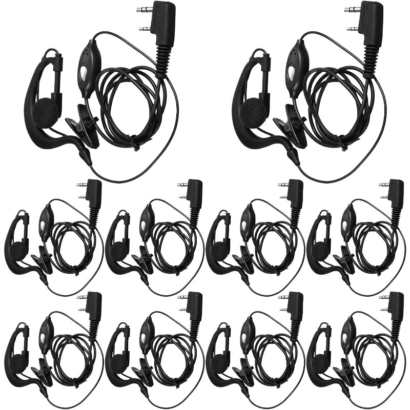 Wired Earphone Mic - 10 adet Walkie Talkie mikrofonlu kulaklık