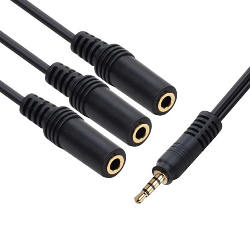 Earphone Splitter Jack - 1 Adet 3.5mm 3 Yollu Port