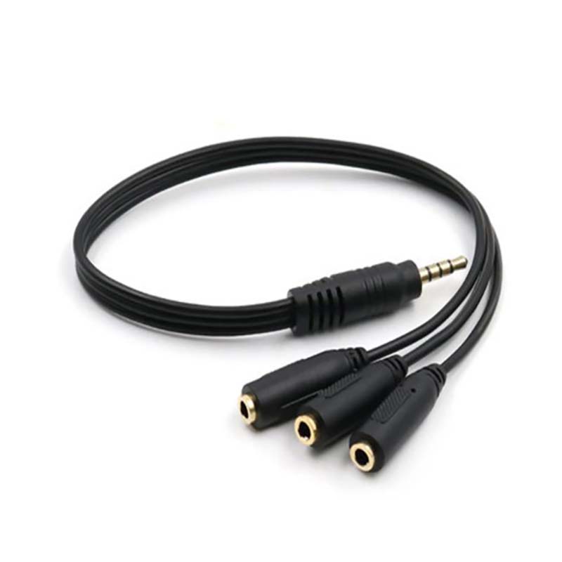 Earphone Splitter Jack - 1 Adet 3.5mm 3 Yollu Port