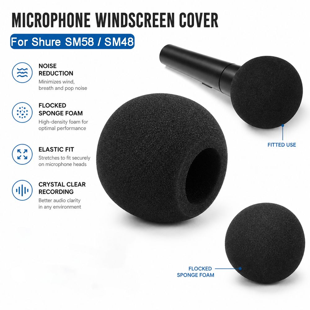 Shure Mic Sm58 - Yedek Mikrofon Rüzgarlığı Kaplaması Sünger Köpük