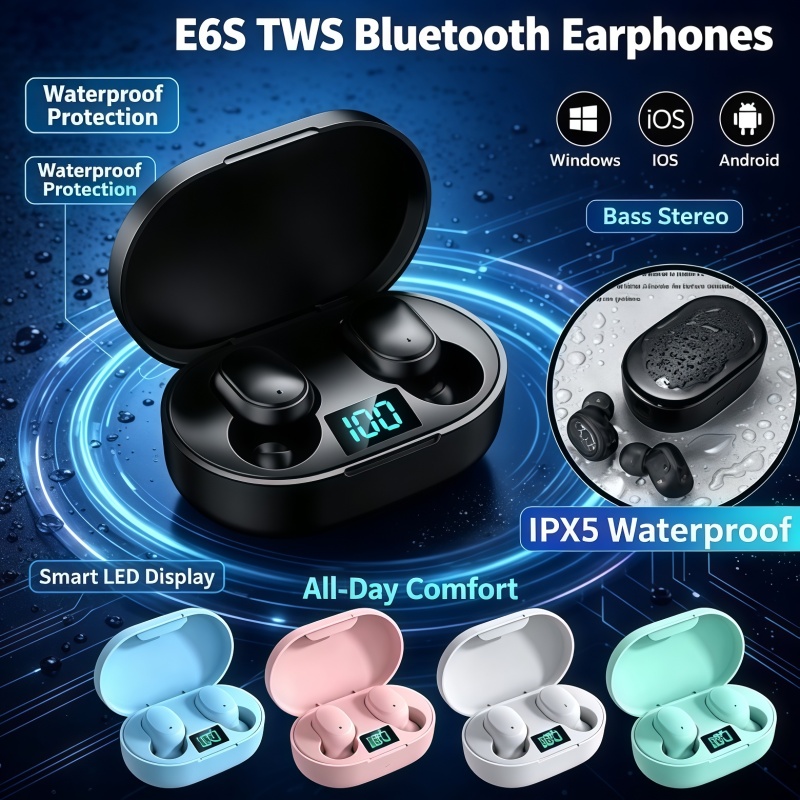Bluetooth Headset On Ear - 2026 Çok Satan TWS E6S Fone