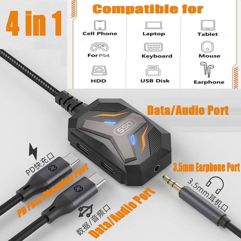 Earphone Splitter Jack - Tip C Splitter USB C -