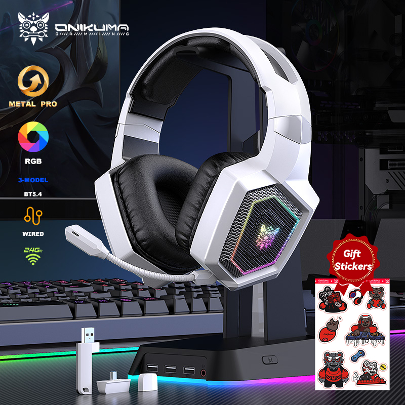 Gaming Headset Rgb - ONIKUMA 2.4 GHz Kablosuz Oyun Kulaklığı