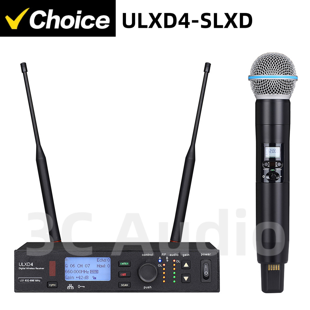Shure Mic Sm58 - ULXD4-SLXD 500/600MHz Profesyonel Kablosuz Mikrofon Tek