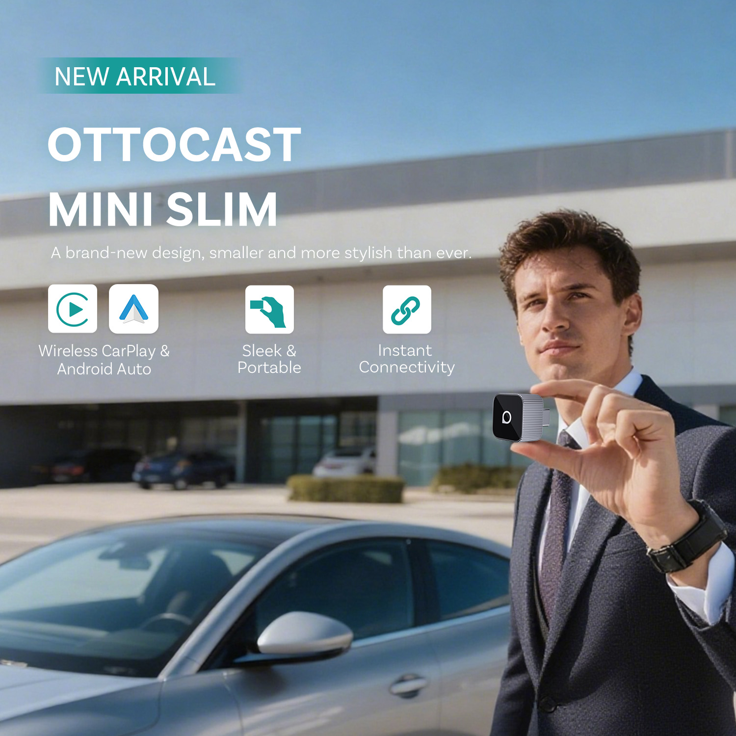 Bluetooth Adapter Receiver - Ottocast Mini Slim Kablosuz CarPlay Android