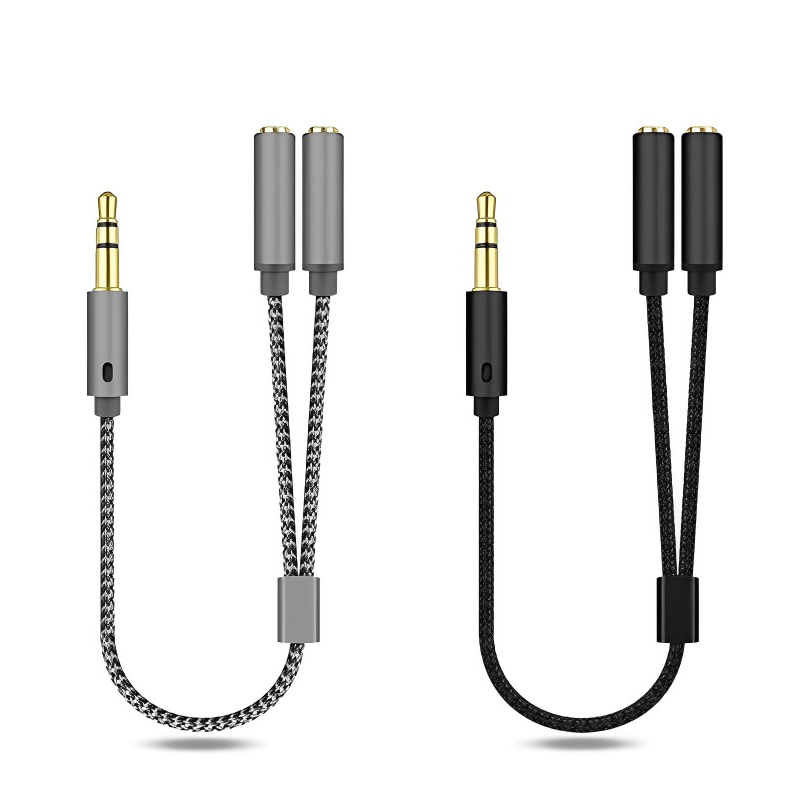 Earphone Splitter Jack - 3.5mm ses dağıtıcı kablosu Y Jack