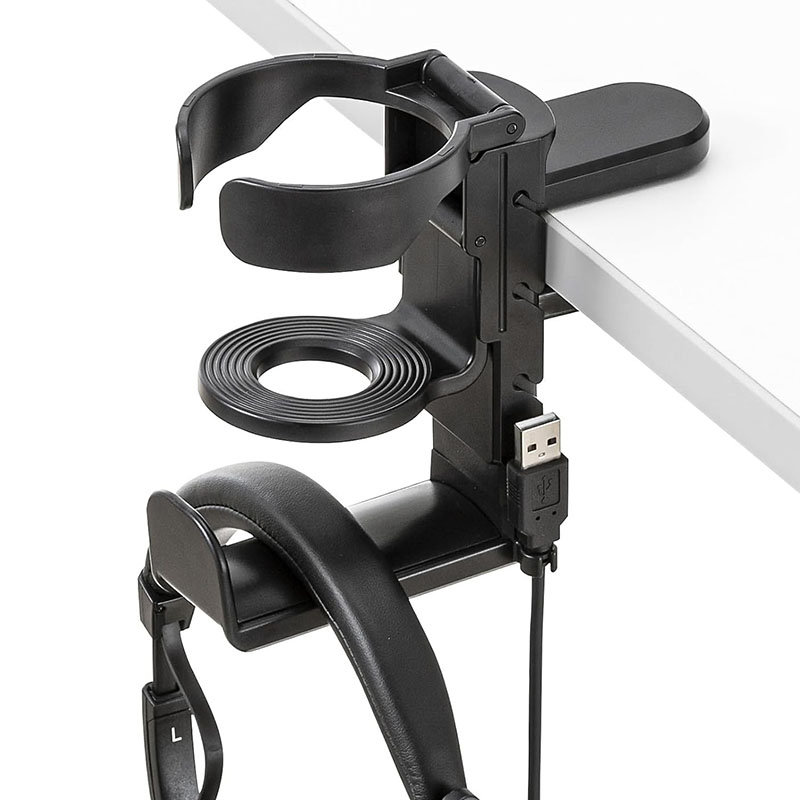 Headphone Stand Desk - Kulaklık Askılı Masaüstü Bardak Tutucu, Kahve
