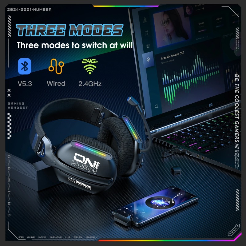 ONIKUMA GT808 Kablosuz Oyun Ku - Gaming Headset Rgb incelemesi ve fiyatı
