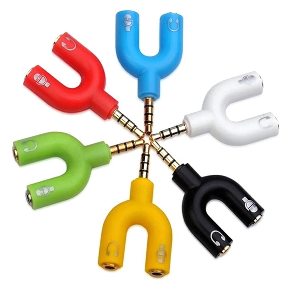 1 adet çift 3.5MM U tipi adapt - Earphone Splitter Jack incelemesi ve fiyatı