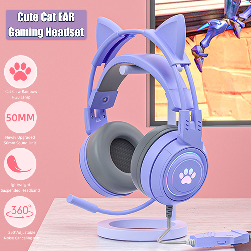 Sevimli kedi kulak oyun mikrof - Gaming Headset Rgb incelemesi ve fiyatı