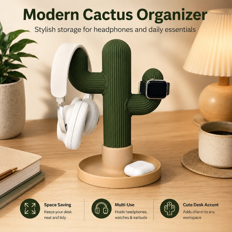 Minimalist Kaktüs Kulaklık Sta - Headphone Stand Desk incelemesi ve fiyatı