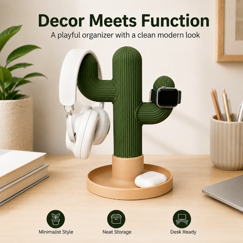 Minimalist Kaktüs Kulaklık Sta - Headphone Stand Desk incelemesi ve fiyatı